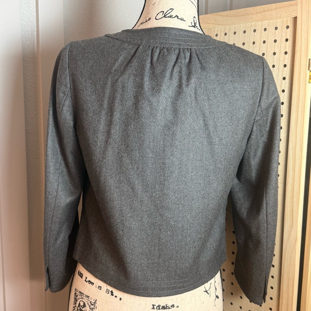 J.Crew Gray Wool Blend Cropped Jacket Size 2 Career Chic - Picture 4 of 11